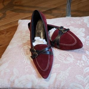 Coach Burgundy Suede Flats Sz 7 or 37.5